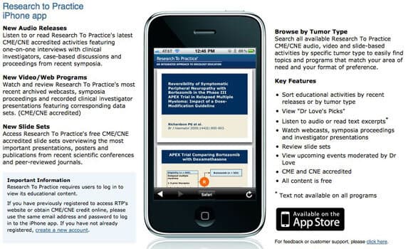 Research To Practice – iPhone app